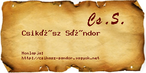 Csikász Sándor névjegykártya
