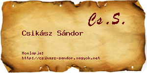 Csikász Sándor névjegykártya