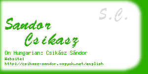 sandor csikasz business card
